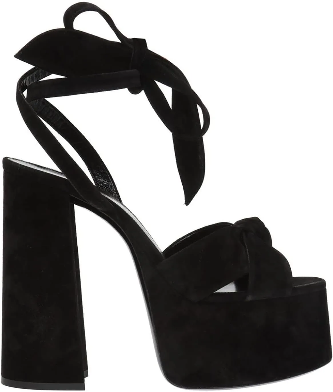 Goolita Metallic Lace Up Chunky Heel Platform Heels For Women Open Toe Slingback Ankle Strap Heeled Sandals Bow Sexy Fashion Evening Party Shoes