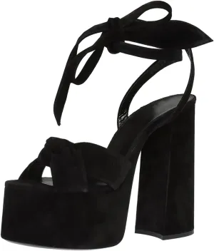 Goolita Metallic Lace Up Chunky Heel Platform Heels For Women Open Toe Slingback Ankle Strap Heeled Sandals Bow Sexy Fashion Evening Party Shoes