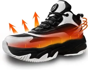 Heated Sneakers - Foot Warmer for Men & Women, Electric Heating Shoes with 4000mAh Battery, Anti-Slip Snow Trail Shoes 3 Heating Levels, Rechargeable Hiking Shoes Winter Outdoor Unisex