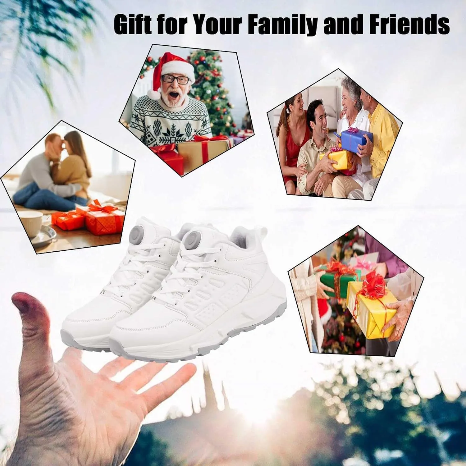Heated Sneakers Thermal Running Shoes for Women Men, 3 Temperature Settings Walking Shoes Foot Warmer Shoes Non Slip Plush Breathable Winter Life Work Keep Feet Warm