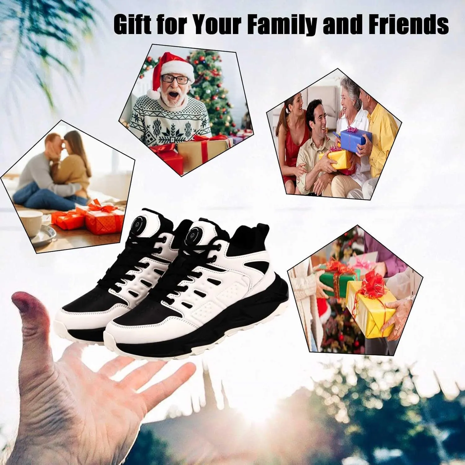 Heated Sneakers Thermal Running Shoes for Women Men, 3 Temperature Settings Walking Shoes Foot Warmer Shoes Non Slip Plush Breathable Winter Life Work Keep Feet Warm