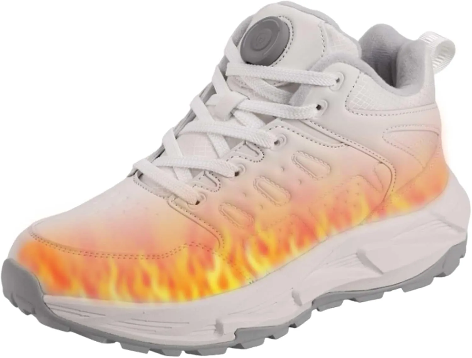 Heated Sneakers Thermal Running Shoes for Women Men, 3 Temperature Settings Walking Shoes Foot Warmer Shoes Non Slip Plush Breathable Winter Life Work Keep Feet Warm