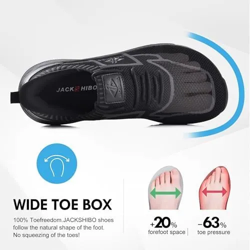 JACKSHIBO Mens Slip in Hands Free Shoes Wide Toe Box Orthopedic Slip On Walking Sneakers with Arch Support Cushioned Sole