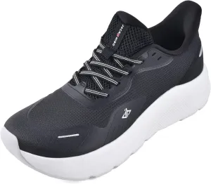 JACKSHIBO Mens Slip in Hands Free Shoes Wide Toe Box Slip On Walking Running Tennis Athletic Sneakers Arch Support Plantar Fasciitis Orthopedic Shoes with Metatarsal Pads Cushion Thick Zero Drop Sole