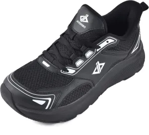 JACKSHIBO Mens Wide Toe Box Slip in Hands Free Shoes,Slip on Arch Support Wide Sneakers,Thick Cushioning Running Shoes,Orthopedic Walking Sneakers with Zero Drop Sole