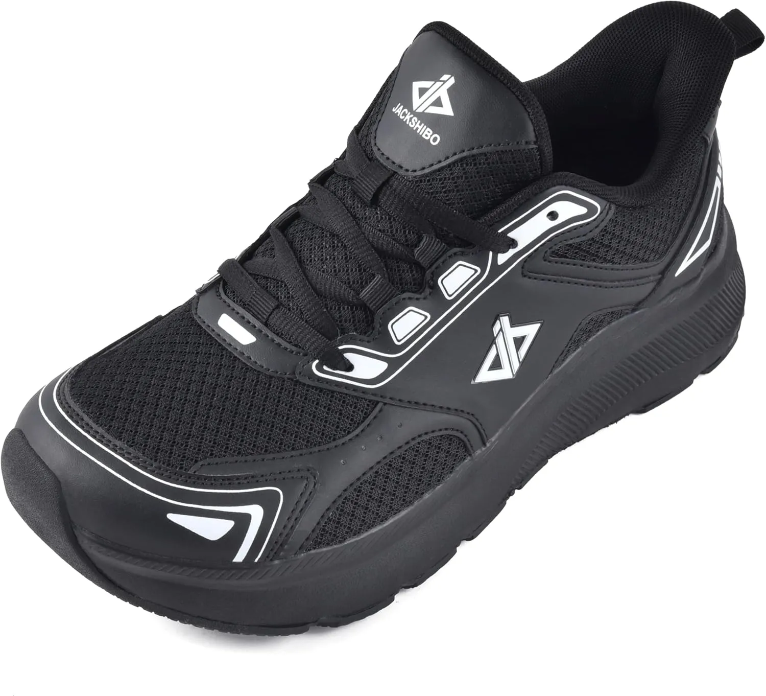 JACKSHIBO Mens Wide Toe Box Slip in Hands Free Shoes,Slip on Arch Support Wide Sneakers,Thick Cushioning Running Shoes,Orthopedic Walking Sneakers with Zero Drop Sole