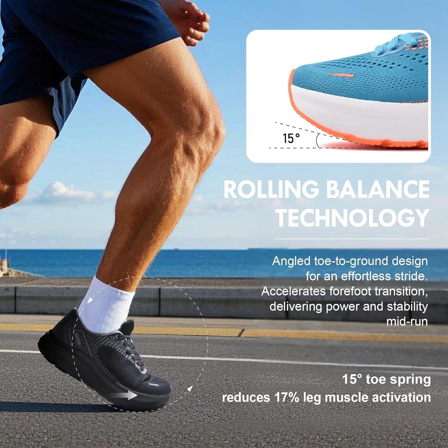 JACKSHIBO Wide Toe Box Shoes for Men Arch Support Shoes Wide Width Sneakers for Running Walking Athletic Tennis Orthopedic Plantar Fasciitis Workout Flux Footwear with Thick Cushioned Zero Drop Sole