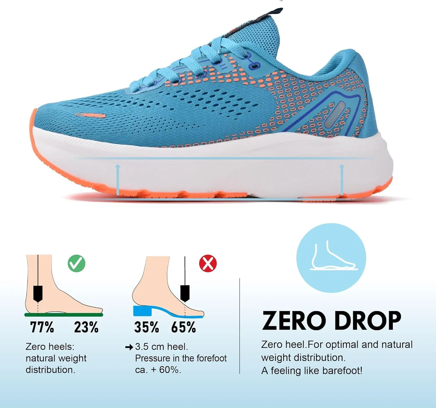 JACKSHIBO Wide Toe Box Shoes for Men Arch Support Shoes Wide Width Sneakers for Running Walking Athletic Tennis Orthopedic Plantar Fasciitis Workout Flux Footwear with Thick Cushioned Zero Drop Sole