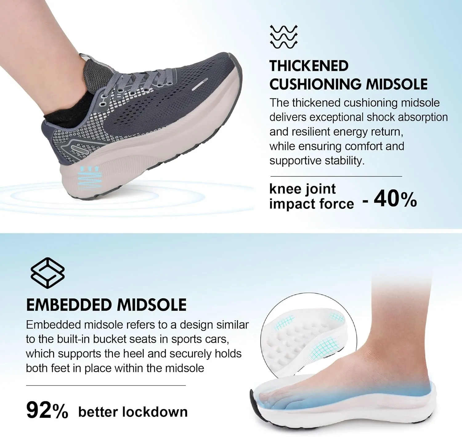 JACKSHIBO Wide Toe Box Shoes Women Arch Support Wide Sneakers for Running Walking Athletic Tennis Orthopedic Plantar Fasciitis Workout Flux Footwear with Thick Cushion Zero Drop Sole Width Shoes