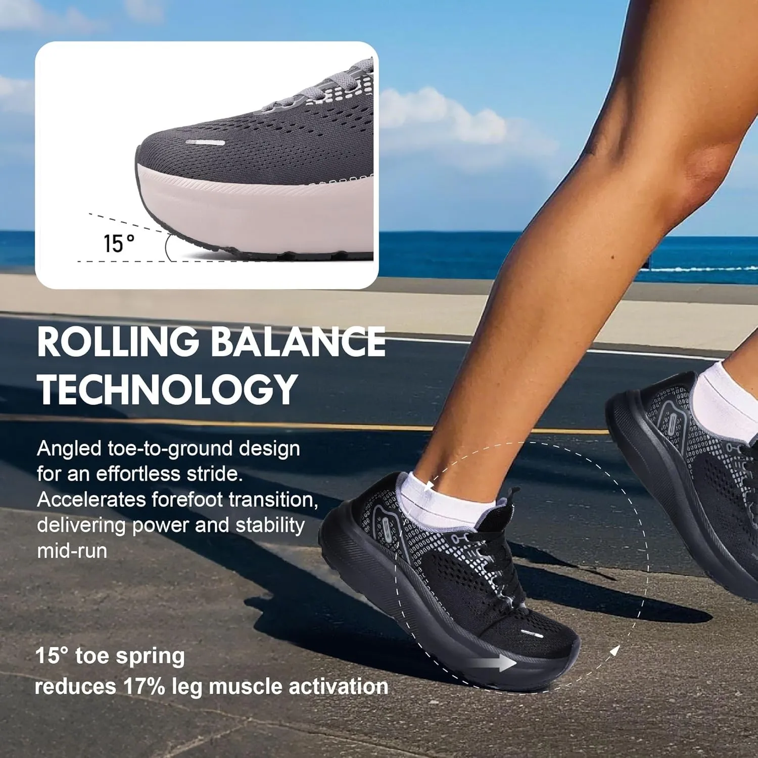 JACKSHIBO Wide Toe Box Shoes Women Arch Support Wide Sneakers for Running Walking Athletic Tennis Orthopedic Plantar Fasciitis Workout Flux Footwear with Thick Cushion Zero Drop Sole Width Shoes