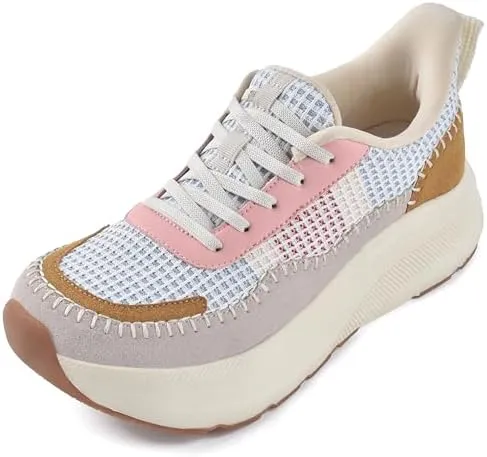 JACKSHIBO Women's Wide Toe Box Fashion Sneakers Slip in Free up Hands Shoes Arch Support Orthopedic Casual Walking Shoes with Metatarsal Pad
