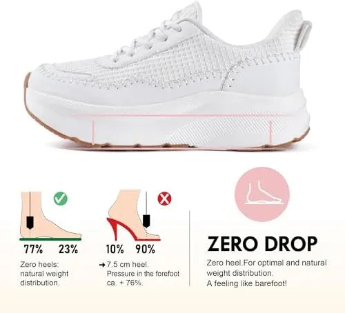 JACKSHIBO Women's Wide Toe Box Fashion Sneakers Slip in Free up Hands Shoes Arch Support Orthopedic Casual Walking Shoes with Metatarsal Pad