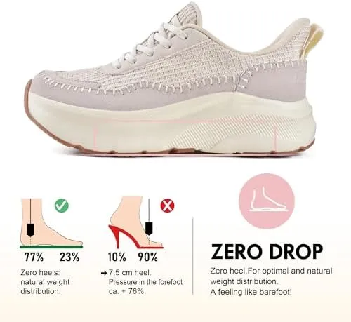 JACKSHIBO Women's Wide Toe Box Fashion Sneakers Slip in Free up Hands Shoes Arch Support Orthopedic Casual Walking Shoes with Metatarsal Pad
