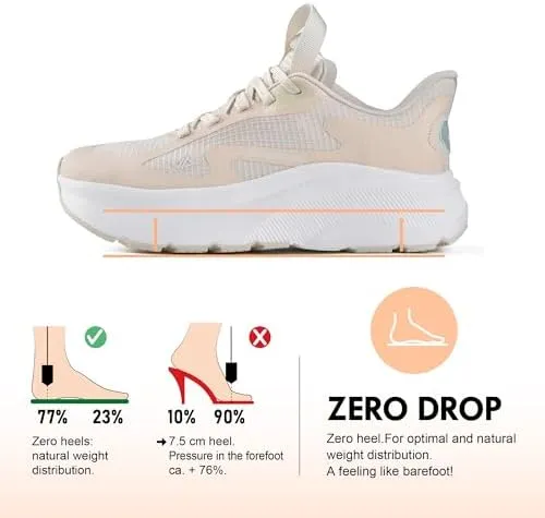 JACKSHIBO Women's Wide Toe Box Road Running Shoes Slip in Hands Free Arch Support Tennis Shoes Orthopedic Cushion Walking Sneakers with Metatarsal Pad