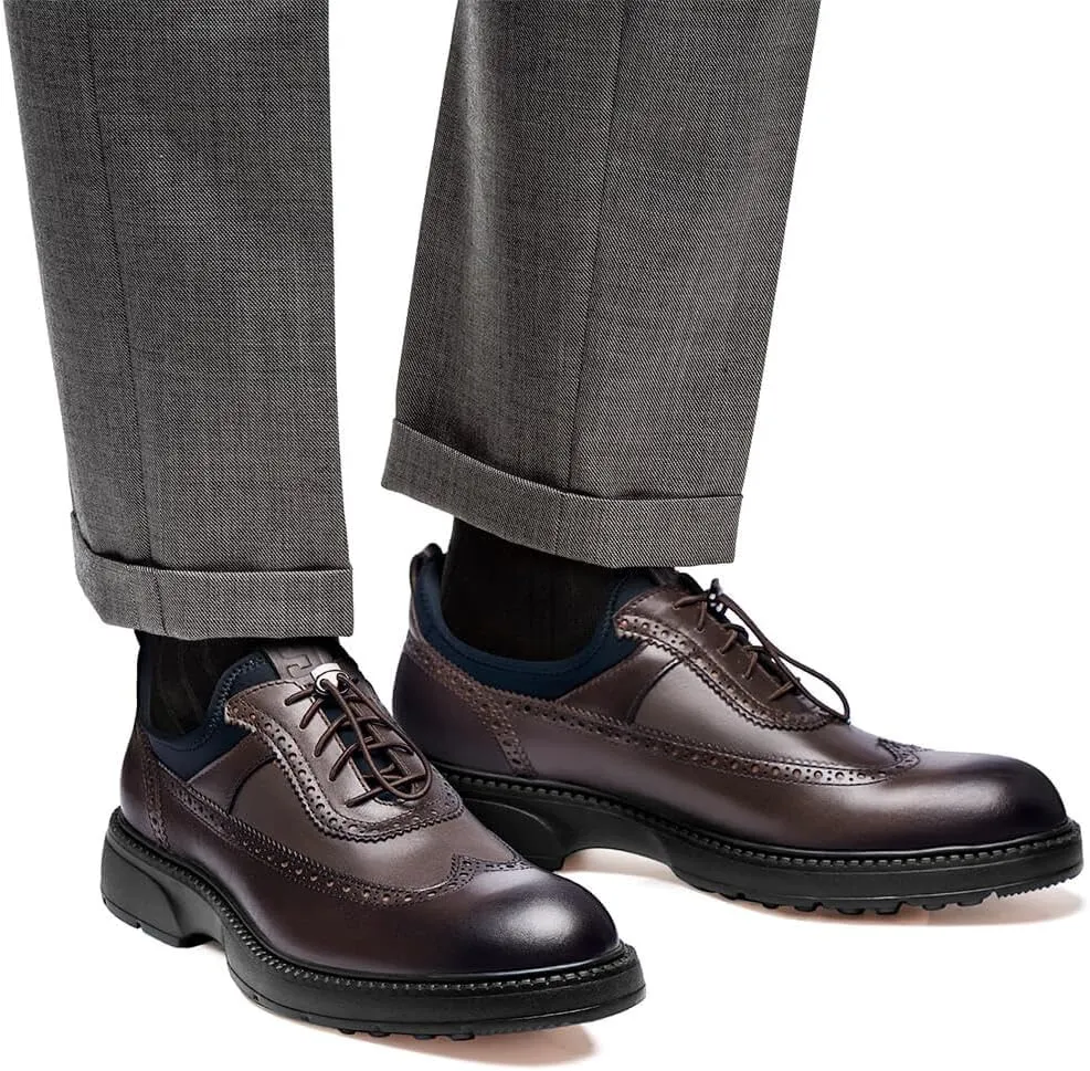 Jepsengord Men's Dress Shoes Casual Genuine Leather Wingtip Oxford Shoes Comfort Formal Business Wedding Derby Sneakers