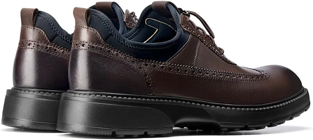 Jepsengord Men's Dress Shoes Casual Genuine Leather Wingtip Oxford Shoes Comfort Formal Business Wedding Derby Sneakers