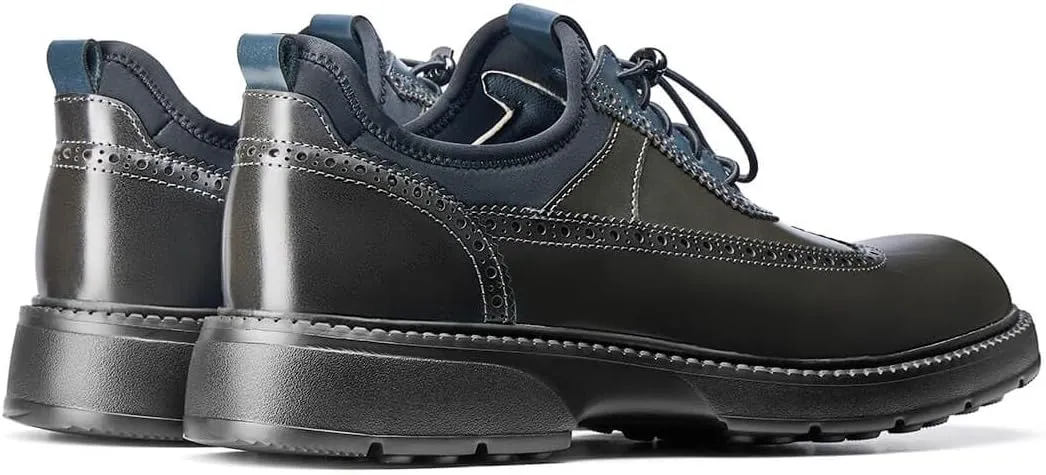 Jepsengord Men's Dress Shoes Casual Genuine Leather Wingtip Oxford Shoes Comfort Formal Business Wedding Derby Sneakers