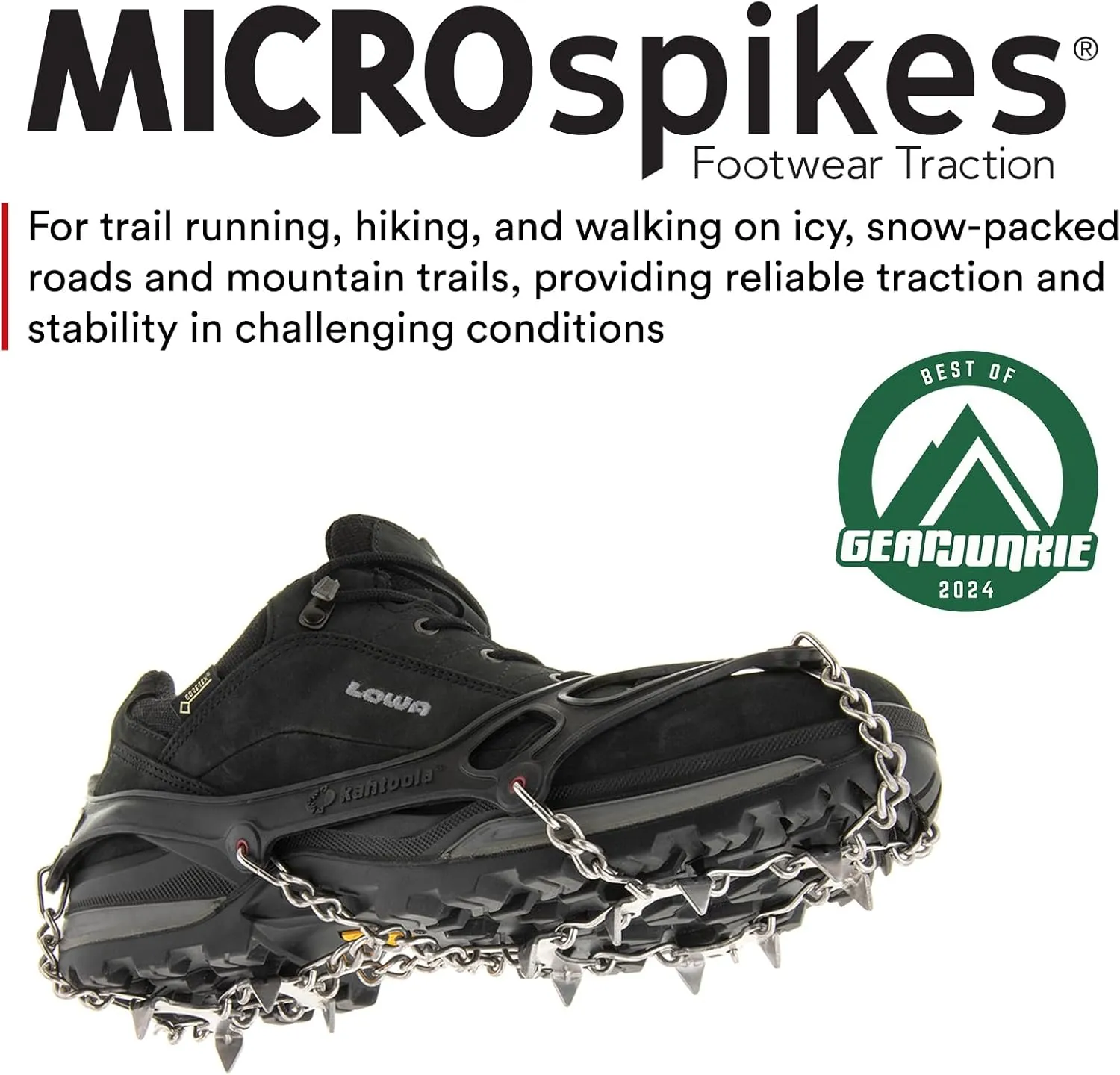 Kahtoola MICROspikes Footwear Traction for Winter Trail Hiking & Ice Mountaineering