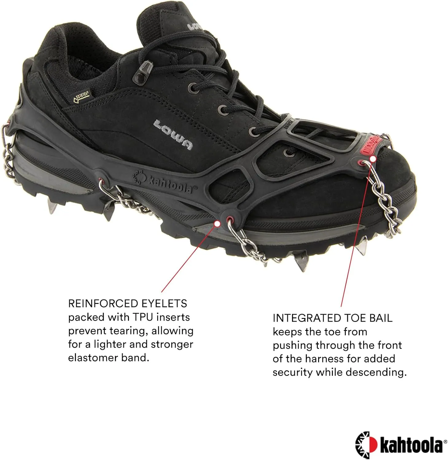 Kahtoola MICROspikes Footwear Traction for Winter Trail Hiking & Ice Mountaineering