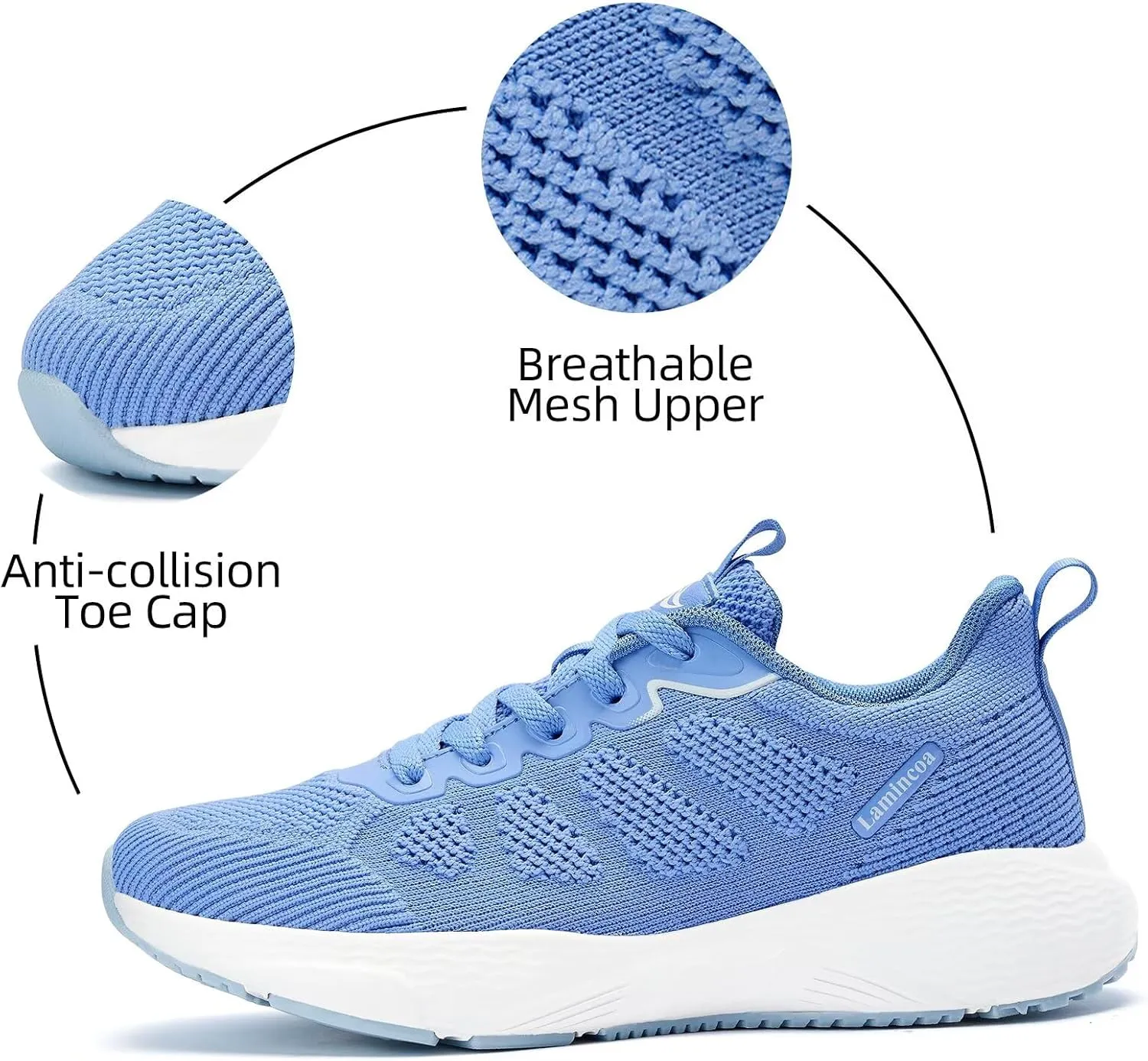 Lamincoa Women's Walking Shoes Running Lightweight Sneakers Comfortable Tennis Athletic Shoes Outdoor Gym Sport Workout