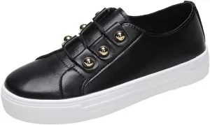 Lausiuoe Platform Sneakers For Women Fashion Classic Casual Non-Slip Comfort Breathable Slip On Running Walking Shoes