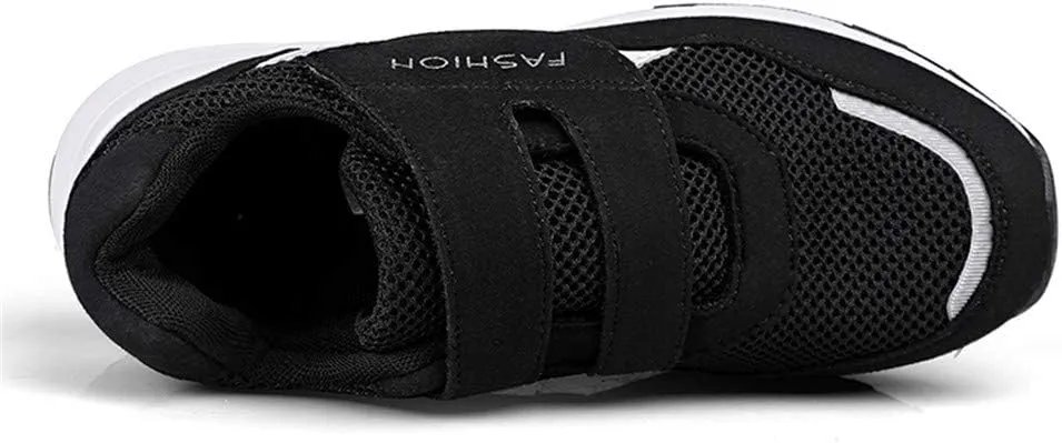 Leader Show Women's Elderly Casual Comfort Walking Shoe Safety Flats Non-Slip Hook & Loop Sneakers