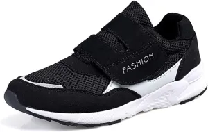 Leader Show Women's Elderly Casual Comfort Walking Shoe Safety Flats Non-Slip Hook & Loop Sneakers