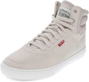 Levi's Mens Liam Hi Synthetic Leather Casual Hightop Sneaker Shoe, Stone/Grey, 9.5 M