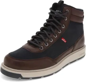 Levi's Mens Venture Synthetic Leather and Suede Rugged Casual Sneaker Boot, Brown/Dark Navy, 13 M