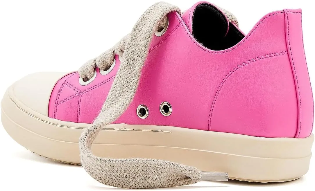 Low Top Sneakers for Women Jumbo Lace-Up Comfort Walking Shoes Wide Eyelets Trainers Casual Canvas Shoe