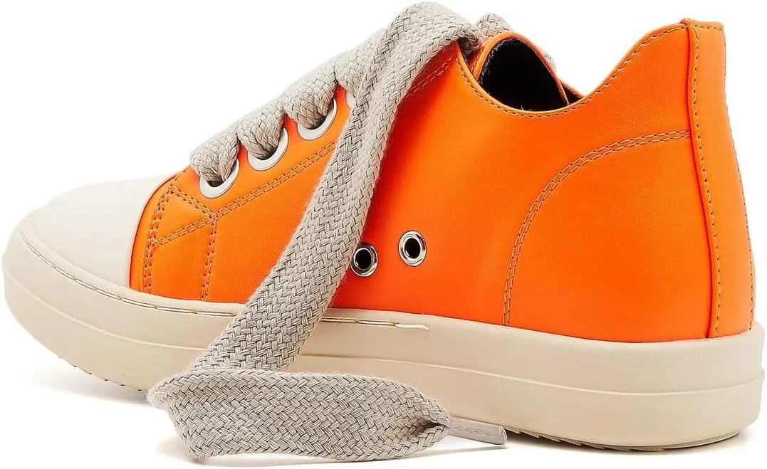 Low Top Sneakers for Women Jumbo Lace-Up Comfort Walking Shoes Wide Eyelets Trainers Casual Canvas Shoe