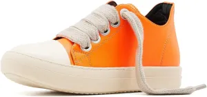 Low Top Sneakers for Women Jumbo Lace-Up Comfort Walking Shoes Wide Eyelets Trainers Casual Canvas Shoe