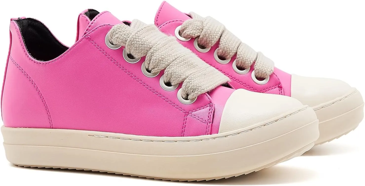 Low Top Sneakers for Women Jumbo Lace-Up Comfort Walking Shoes Wide Eyelets Trainers Casual Canvas Shoe