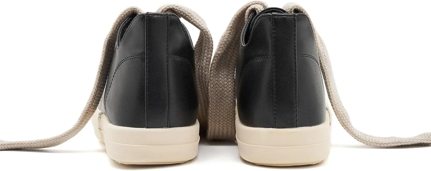 Low Top Sneakers for Women Jumbo Lace-Up Comfort Walking Shoes Wide Eyelets Trainers Casual Canvas Shoe