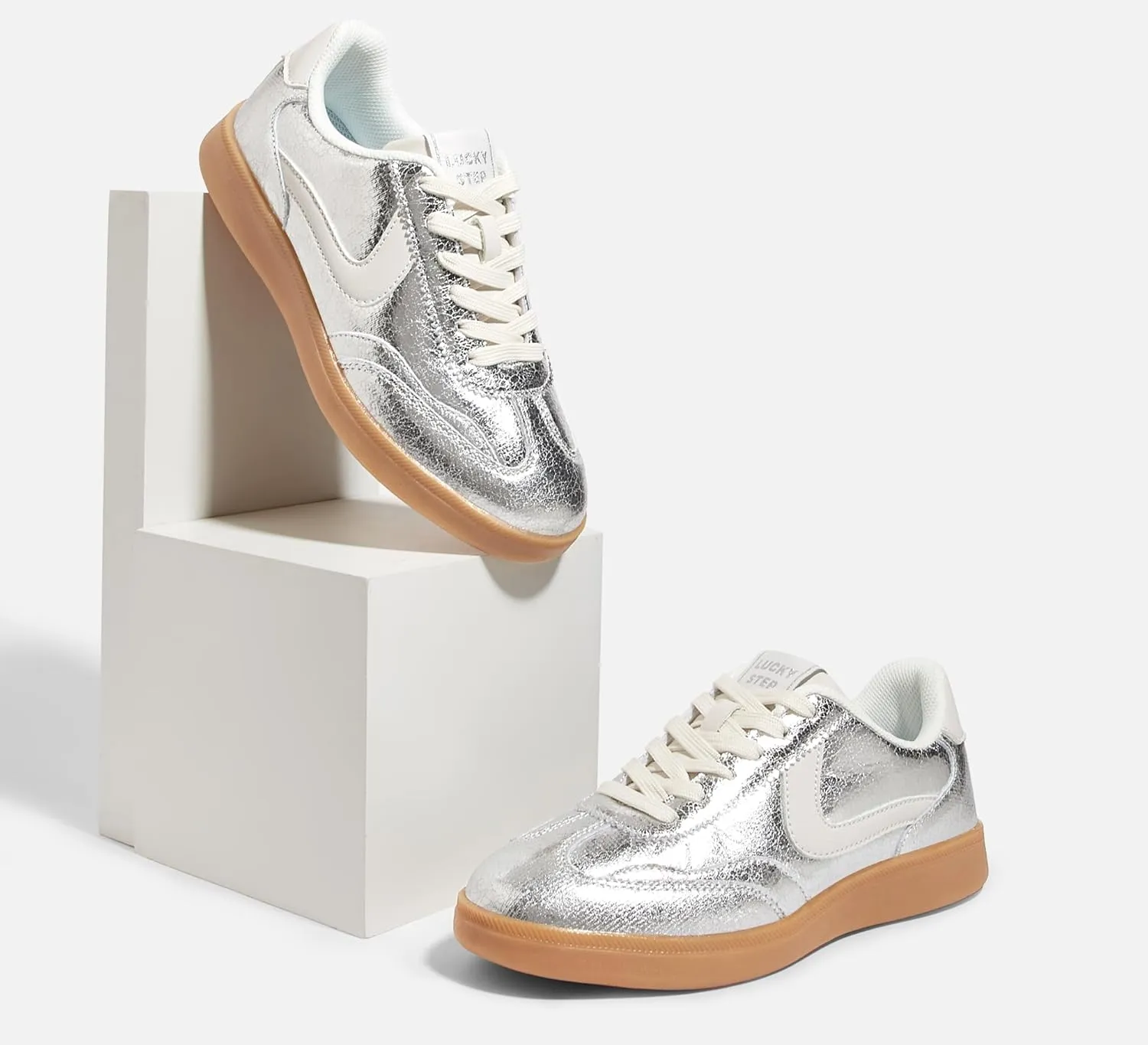LUCKY STEP Women's Retro Fashion Sneakers Classic Casual Walking Shoes Non Slip Comfort Skate Shoes