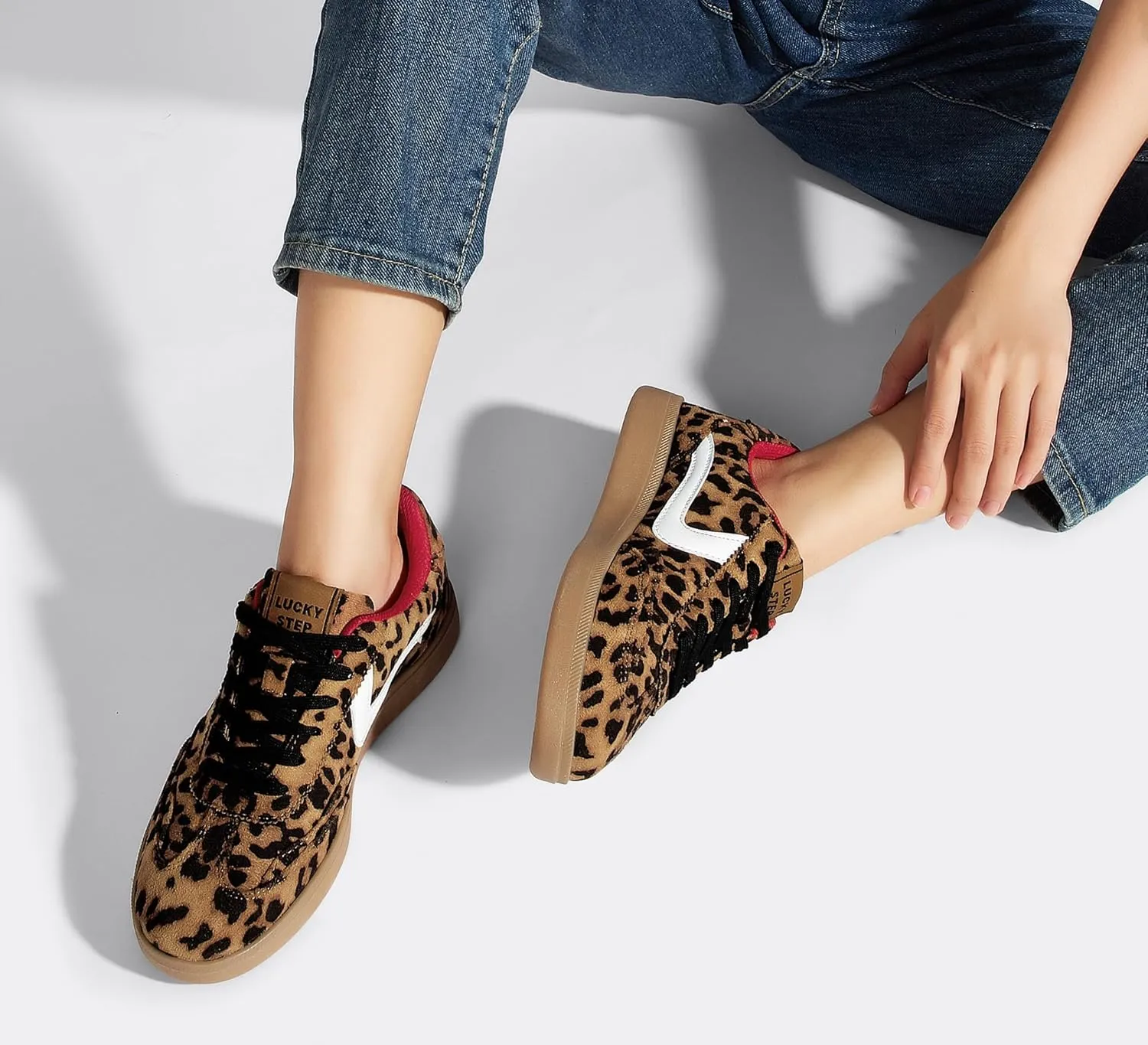 LUCKY STEP Women's Retro Fashion Sneakers Classic Casual Walking Shoes Non Slip Comfort Skate Shoes