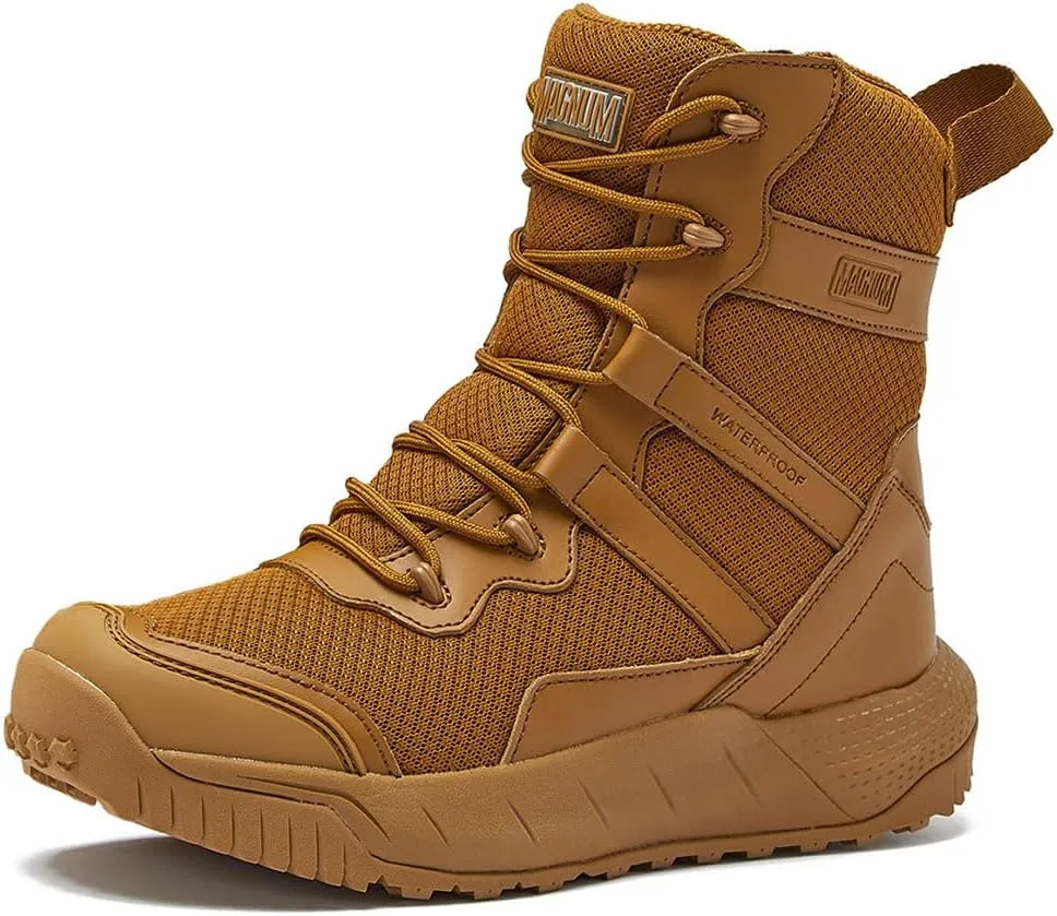 MAGNUM Men's Bragg Waterproof Tactical Boots for Men, Mens Military Hiking Boots, Breathable Light Weight Work Boots for Men