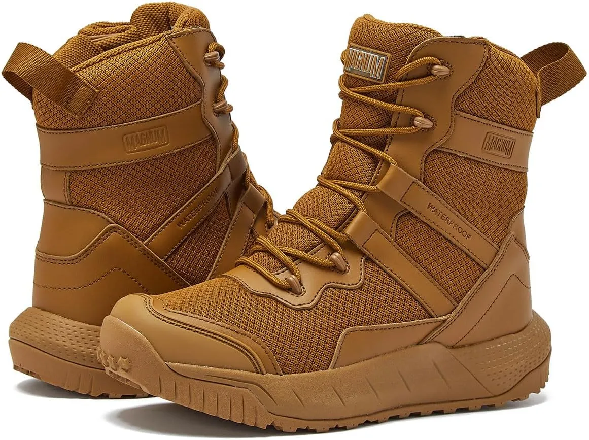 MAGNUM Men's Bragg Waterproof Tactical Boots for Men, Mens Military Hiking Boots, Breathable Light Weight Work Boots for Men