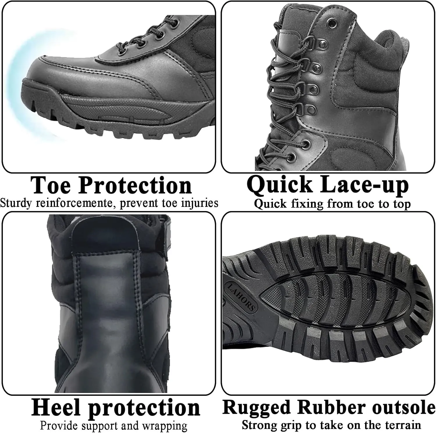 Man Tactical Military Boots Black Men's Shoes Desert Combat Army Outdoor Hiking Shoes Side zipper