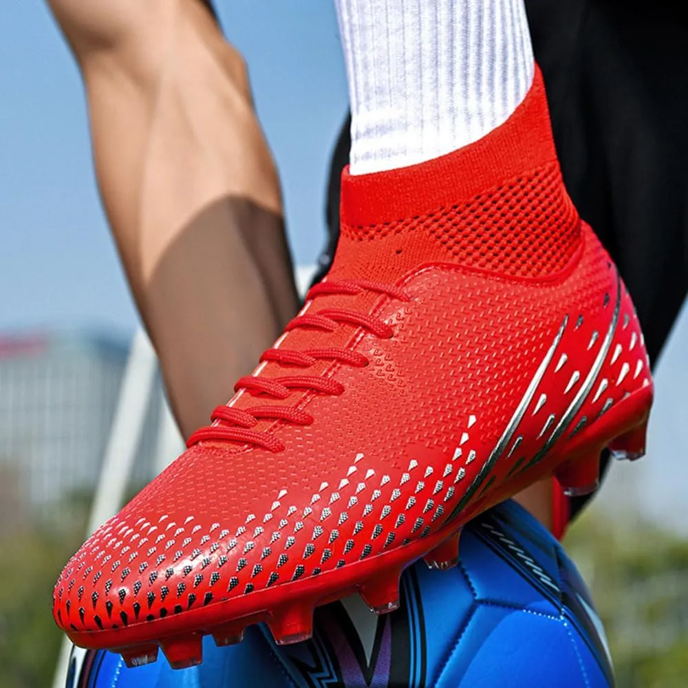 Maylrvjv Men's Soccer Cleats Football Shoes Breathable Non-Slip Outdoor/Indoor/Competition/Training Futsal Sneakers
