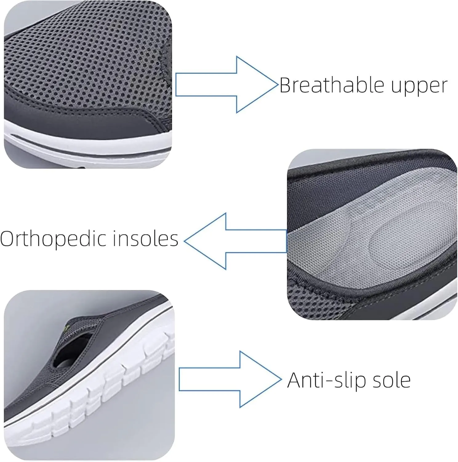 Meaboots Sandals - Meaboots Men's Comfort Breathable Support Sports Sandals, Meaboots Orthopedic for Men Slip on Sandals