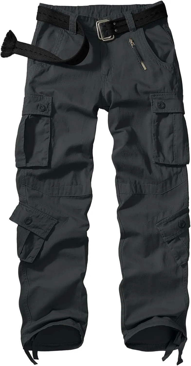 Men's BDU Casual Military Pants, Tactical Wild Army Combat ACU Rip Stop Camo Cargo Work Pants Trousers with 8 Pockets