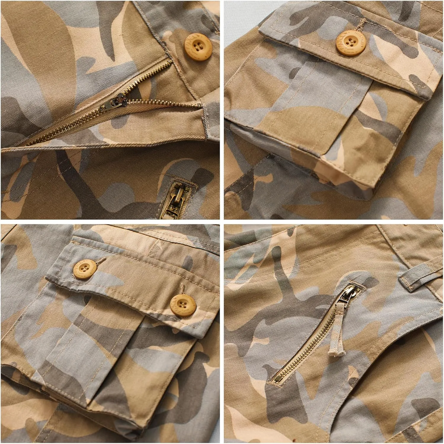 Men's BDU Casual Military Pants, Tactical Wild Army Combat ACU Rip Stop Camo Cargo Work Pants Trousers with 8 Pockets