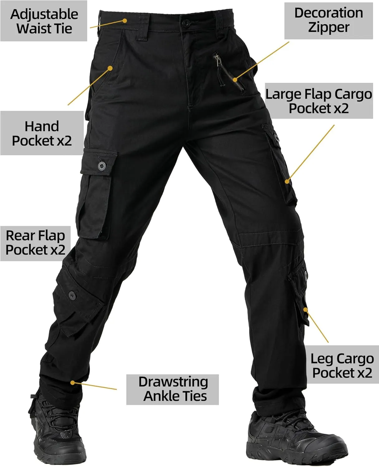 Men's Camo BDU Cargo Tactical Ripstop Casual Lightweight Baggy Combat 100% Cotton Pants with 8 Pockets(No Belt)