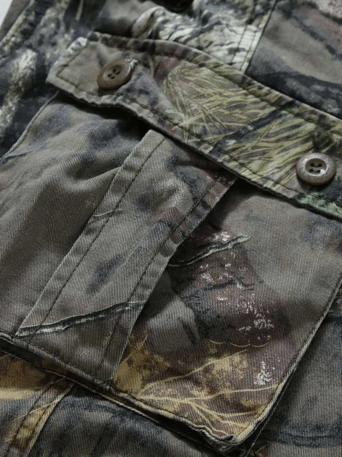 Men's Camo BDU Cargo Tactical Ripstop Casual Lightweight Baggy Combat 100% Cotton Pants with 8 Pockets(No Belt)