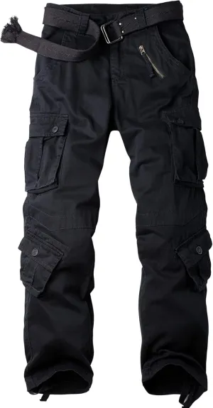 Men's Camo BDU Cargo Tactical Ripstop Casual Lightweight Baggy Combat 100% Cotton Pants with 8 Pockets(No Belt)