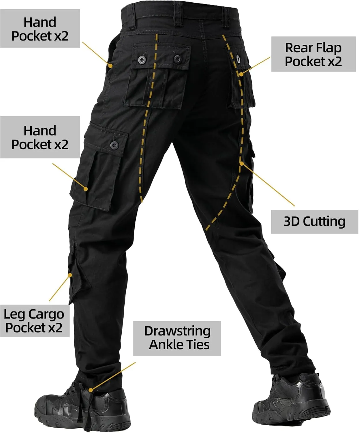 Men's Camo BDU Cargo Tactical Ripstop Casual Lightweight Baggy Combat 100% Cotton Pants with 8 Pockets(No Belt)