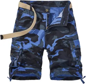 Men's Camouflage Military Cargo Shorts - Summer Regular-Fit Tactical Shorts with Multi-Pockets