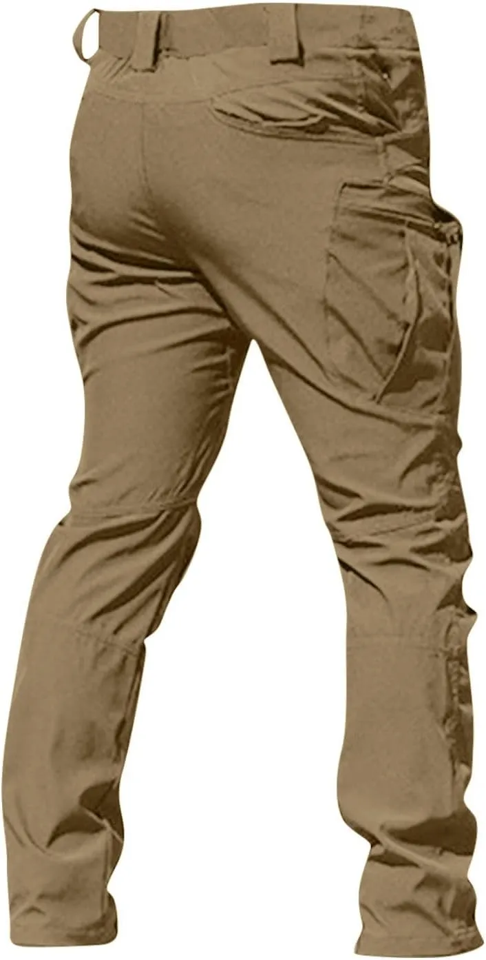 Mens Cargo Pants Water Resistant Relaxed Fit Hiking Work Pants Multi Pockets Ripstop Flex Baggy Camo Tactical Pants