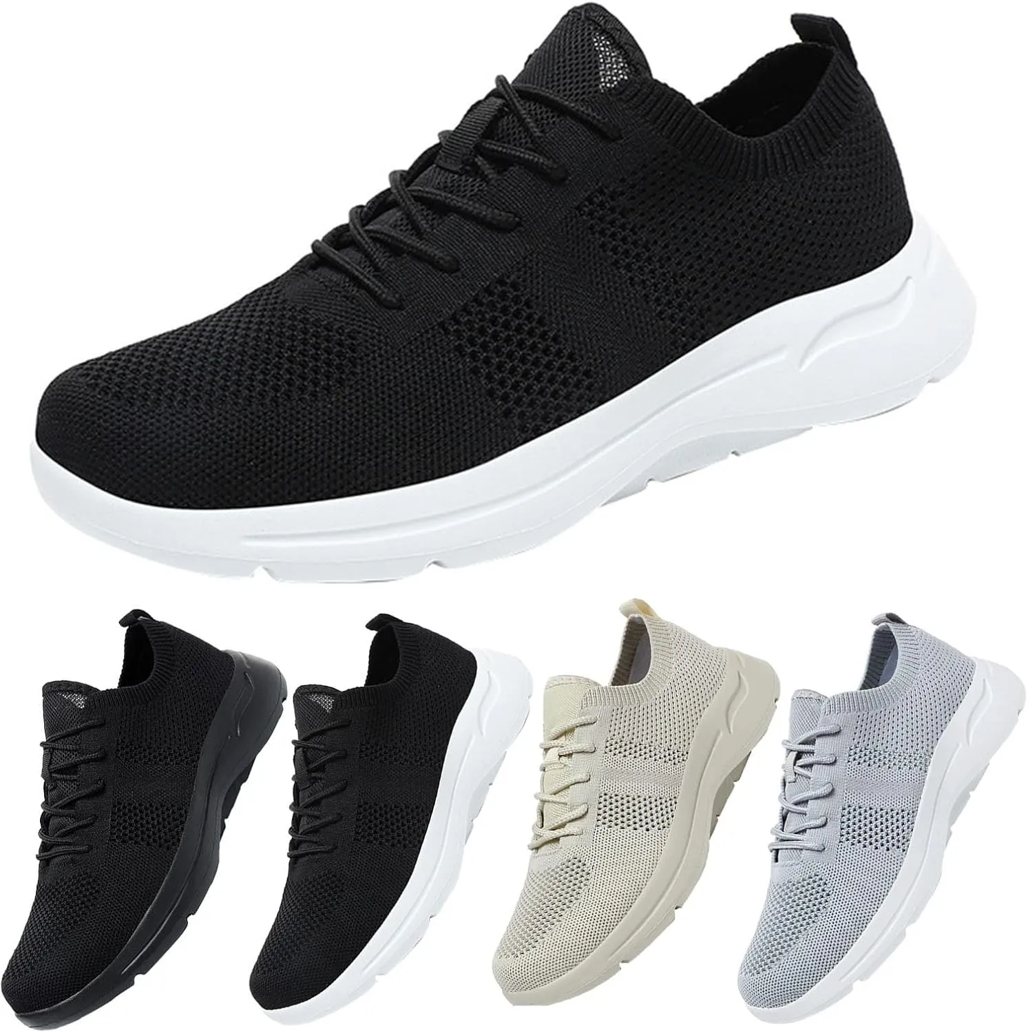 Men's Casual Dress Shoes Comfort Walking Shoes Mesh Running Shoes for Women Arch Support Casual Shoes Trendy Slip On Sneakers Steel Toe Tennis Shoe Trainers Shoe